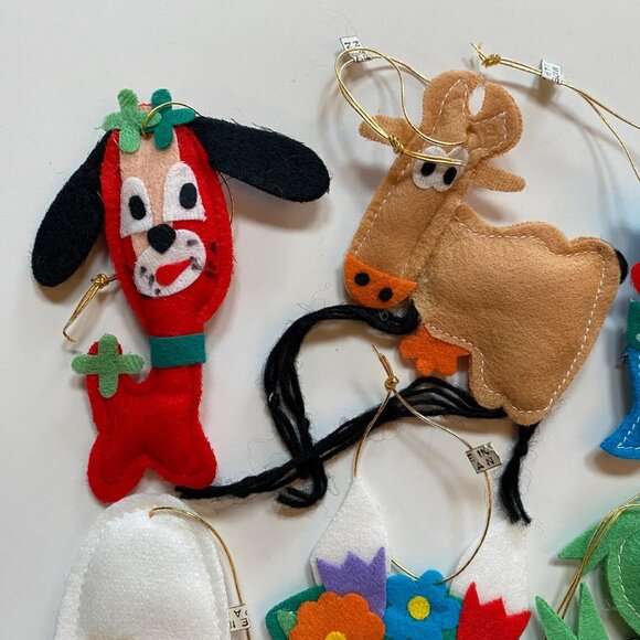 Felt Brooches or Christmas Ornaments LOT Made in Japan Cute Animals - Picture 4 of 7